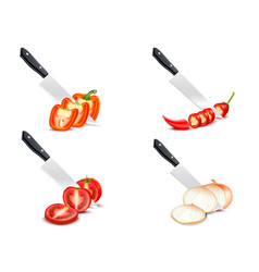 Knife Chopping Vegetable 3d Design Set