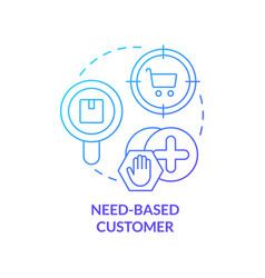 Need Based Customer Blue Gradient Concept Icon