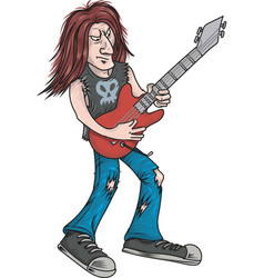 Rock Star Playing Guitar Heavy Metal Cartoon