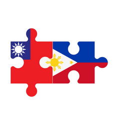 Puzzle Of Flags Of Taiwan And Philippines