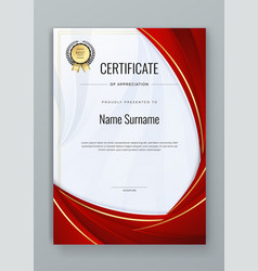 Red And Gold Certificate Modern Elegant For