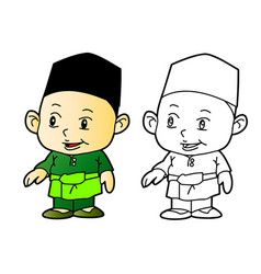 Coloring Melayu Muslim Boy