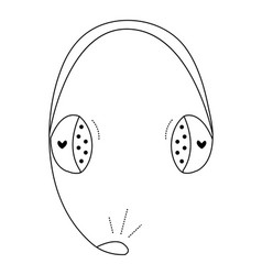 Headphones Black Line Doodle