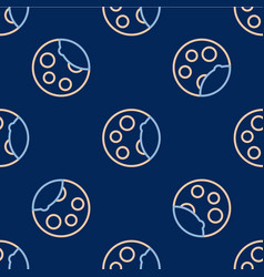 Line Moon Phases Icon Isolated Seamless Pattern