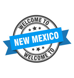 New Mexico Stamp Welcome To Mexico Blue Sign