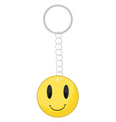 Smiley Face Keychain On A White Background