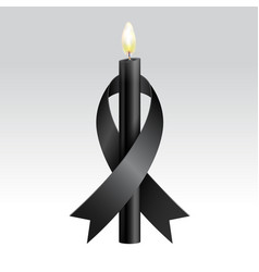 Black Ribbon Candles Mourning