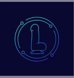 Dildo Sex Toy Icon Linear Design