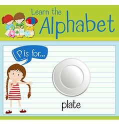 Flashcard Letter P Is For Plate