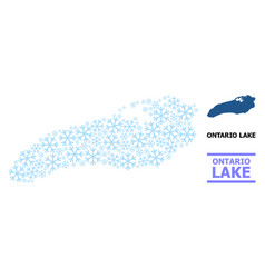 Frost Mosaic Map Ontario Lake Snowflakes