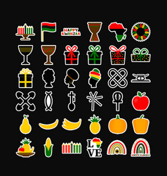 Kwanzaa Symbols Sticker Set African American