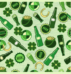 Patrick Day Pattern With Scattered Beer Icons