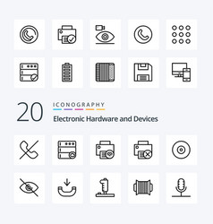 20 Devices Line Icon Pack Like View Eye Devices