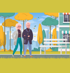 Elderly People Outdoor Cartoon