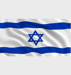 National Flag Of Israel Flutters In The Wind Wavy