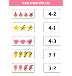 Subtraction Game With Cute Summer Elements