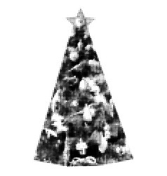 Christmas Tree Halftone Collage Element