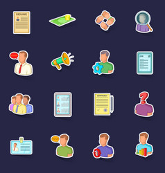 Human Resources Icons Set Sticker