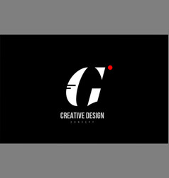 Red Dot Line G Alphabet Letter Logo Icon Black