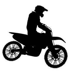 Silhouette a motocross athlete Royalty Free Vector Image