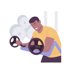 Weight Lifting Isolated Cartoon