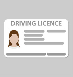 Driving Licence Plastic Card Plain Grey Background