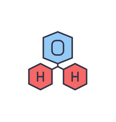 H2o Water Molecule Concept Colorful Icon