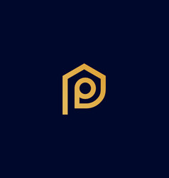 House Logo Design With Letter P Concept