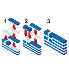 Building Blocks Making Greek Flag In 3 Easy Steps