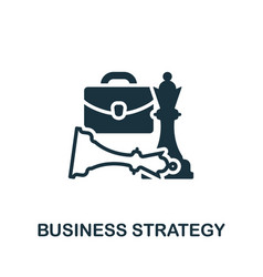 Business Strategy Icon Monochrome Simple Business