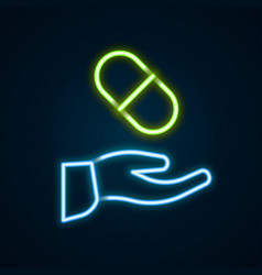 Glowing Neon Line Medical Prescription Icon