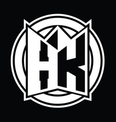 Hk Logo Monogram Circle Rounded Design