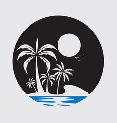 Palm Tree Summer Logo Template