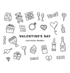 Set Of Doodle Valentine S Day Icons