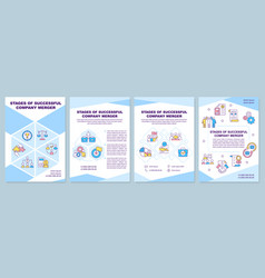 Stages Of Successful Company Merger Blue Brochure