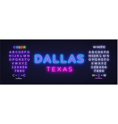 Dallas Neon In Retro Style On Light Background