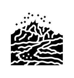 Disaster Volcano Eruption Glyph Icon