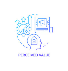 Perceived Value Blue Gradient Concept Icon