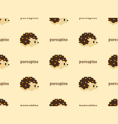 Porcupine Cartoon Character Seamless Pattern