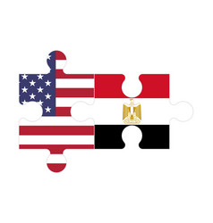 Puzzle Of Flags Of Us And Egypt