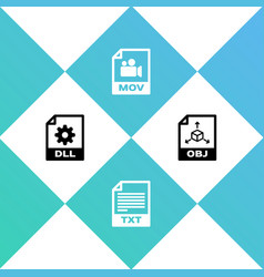 Set Dll File Document Txt Mov And Obj Icon