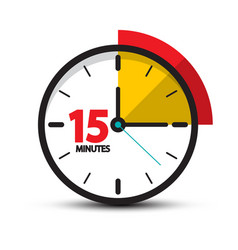 15 Minutes Clock Icon Fifteen Minute Symbol