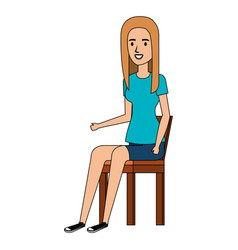 Beautiful Woman Sitting In Chair Avatar Character