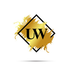 Gold Uw Logo Symbol Art Design