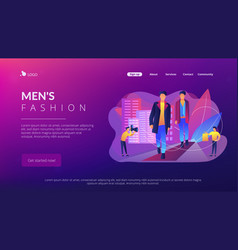 Men Style And Fashion Concept Landing Page