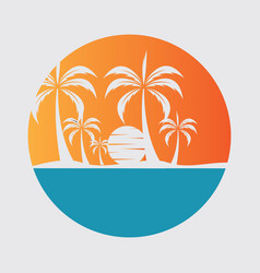 Palm Tree Summer Logo Template