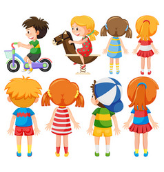 Set Of Children Back Of Cartoon Character