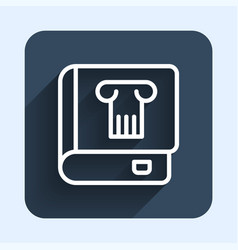 White Line History Book Icon Isolated With Long