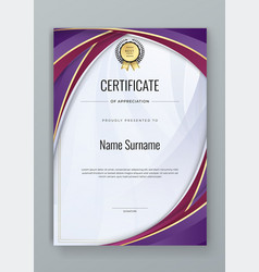 Gold And Purple Violet Certificate