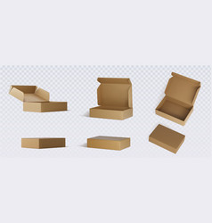 Brown Cardboard Box Mockups Set